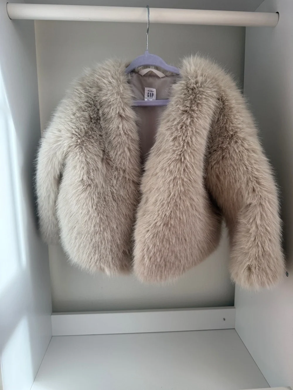 GAP Kids Faux Fur Jacket in Light Beige